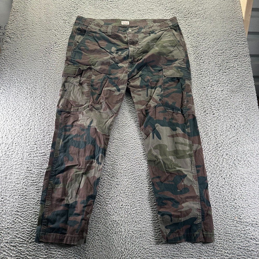 Vintage Levi's Pant Mens 42x30 Brown Camouflage Cargo Straight Utility‎ Workwear